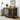 43" Wooden Dog Crate Table Furniture with Feeding Bowl, Three Doors, and Flip-Up Top Opening - Rustic Brown