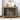 43" Wooden Furniture Style Dog Crate with Feeding Bowl, Three Doors, and Flip-Up Top Opening - Grey