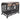 46" Heavy Duty Grey Furniture Style Dog Crate with Removable Trays and Wheels