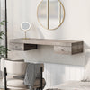 47.2" Gray Wooden Floating Vanity Desk with Drawers