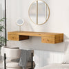 47.2" Natural Wooden Floating Vanity Desk with Drawers