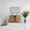48" Imitative Oak Freestanding Bathroom Vanity with Double Sink & Soft-Closing Doors