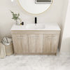 48" White Oak Freestanding Bathroom Vanity with Gel Sink & Soft Close Doors