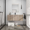 48" White Oak Wall Mounted Bathroom Vanity With Ceramic Sink Top & 3 Doors