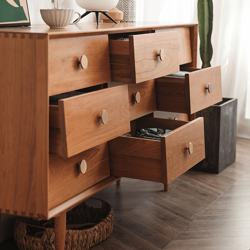 Eco-Friendly Wood Dresser with Elegant Gold Handles – CharmyDecor Eco-Friendly Wood Dresser with Elegant Gold Handles – CharmyDecor