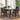 5-Piece Counter Height Dining Table Set with 40" Marble Table and 4 Black Upholstered Chairs