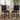5-Piece Counter Height Dining Table Set with 40" Marble Table and 4 Black Upholstered Chairs