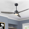 52" Blade LED Propeller Farmhouse Ceiling Fan Light with Remote Control - Natural
