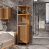 52"H Tall Natural Bamboo Bathroom Storage Cabinet with Shelves