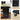 53" Mobile Black Kitchen Island Cart with Storage and 5 Draws