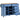 53" Mobile Blue Kitchen Island Cart with Rubber Wood Desktop and 5 Draws