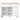 53" Mobile White Kitchen Cart with Rubber Wood Desktop and 5 Draws
