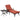 57.5" Aluminum Red Foldable Chaise Lounge Chair with Wheels and Patio Side Table