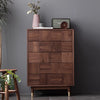 Solid Walnut Wood 5 Drawer Chest with Geometric Tile Design