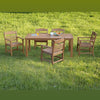 HIPS 5 Piece Outdoor Dining Set in Teak Wood Color with 4 Dining Chairs & 1 Dining Table