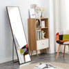 60" Brown Solid-Wood Frame Floor Mirror - Full-length Dressing Mirror