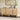 Minimalist Sideboard Image. Wood Sideboard with 2 Beveled Drawers, 2 Cabinets and Cord Management Cutout in Natural Wood Finish.