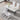 63" Modern White Faux Marble Glass Dining Table Set