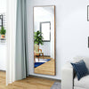 65" Brown Solid-Wood Frame Floor Mirror - Full-length Dressing Mirror