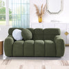 65 Inch Olive Green Boucle Marshmallow Cute Couch with 2 Pillows