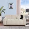 65 Inch White Boucle Marshmallow Cute Couch with 2 Pillows