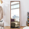 65" Third Generation Floor Mirror with Thick Brown Solid-Wood Frame