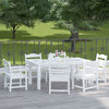 70.8" White Rectangular All Weather Outdoor Dining Table Set with 6 Dining Chairs - Set of 7