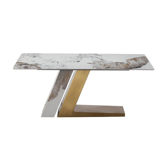 71" Modern Sintered Stone Dining Table with L-Base – CharmyDecor