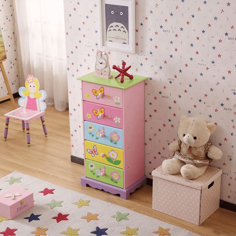 ink Hand Painted 5 Drawer Dresser - Olivia the Fairy, 18.5 CharmyDecor ink Hand Painted 5 Drawer Dresser - Olivia the Fairy, 18.5 CharmyDecor