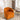 25" Orange Round Velvet Swivel Accent Barrel Chair With Black Base