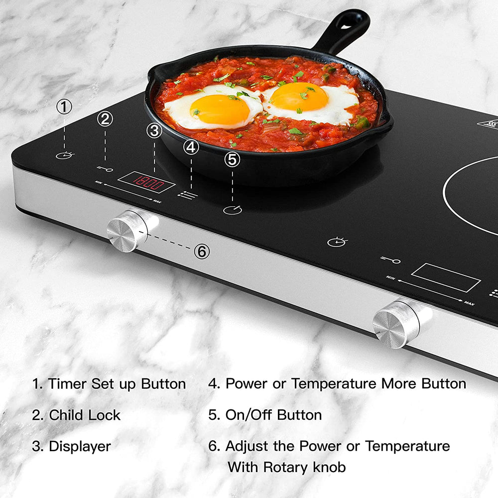 COOKTRON Double Induction Cooktop Burner