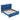 A dimension Image of our 84" King size Blue Wingback Velvet Fabric Metal Bed Frame with Chesterfield Button-Tufted Headboard and Footboard