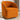 25" Orange Round Velvet Swivel Accent Barrel Chair With Black Base