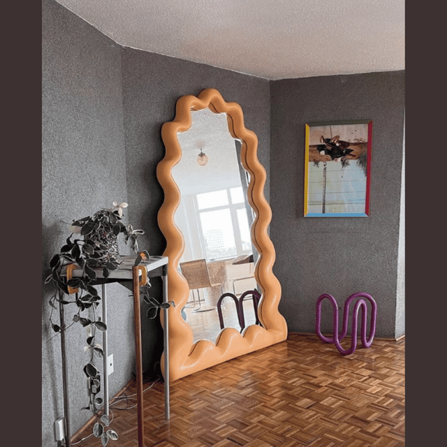Unique Floor-Length Mirror with Irregular Decorative Frame – CharmyDecor