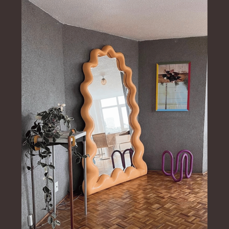 Unique Floor-Length Mirror with Irregular Decorative Frame – CharmyDecor