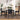 5-Piece Counter Height Dining Table Set with 40" Marble Table and 4 Black Upholstered Chairs