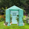 90.55" Hexagonal Walk-in Metal Backyard Greenhouse with Thickened Waterproof Insulation