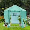 96.85" Hexagonal Walk-in Metal Backyard Greenhouse with Thickened Waterproof Insulation