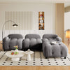96" Grey L-Shaped Convertible Sectional Sofa with Reversible Chaise