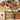 2 in 1 image of wood makeup vanity, showing top and side view of rolled out drawer