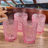 Paisley Pink Acrylic Glasses Drinkware Set of 4 (13oz)