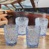 Paisley Blue Acrylic Glasses Drinkware Set of 4 (13oz)