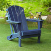 Ergonomic HDPE Folding Adirondack Chair with Armrest in Navy Blue Finish