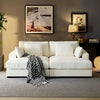 Beige 2 - Seat Cloud Couch with Lumbar Support & Square Arms