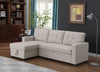 Beige Chaise Sectional Pull Out Couch with Storage