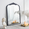 24" x 36" Black Antique Wall Mirror with Baroque Inspired Frame