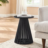 Black Nordic Style Modern Round Side Table in Solid Wood.