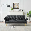 Black Waterproof Leather Sleeper Sofa Convertible