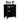 Black Wengue Bar Cabinet with 8-Bottle Cubbies and Open Shelf - 17.7" x 32.4"
