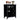 Black Wengue Bar Cabinet with 8-Bottle Cubbies and Open Shelf - 17.7" x 32.4"